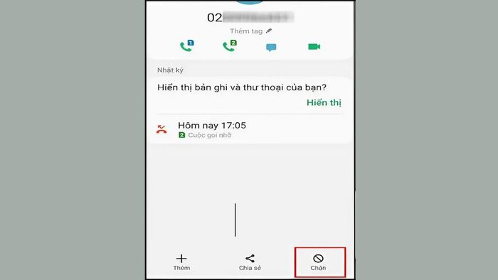 Hướng dẫn chặn cuộc gọi từ đầu số 0251 khi bạn bị làm phiền - Bước 2