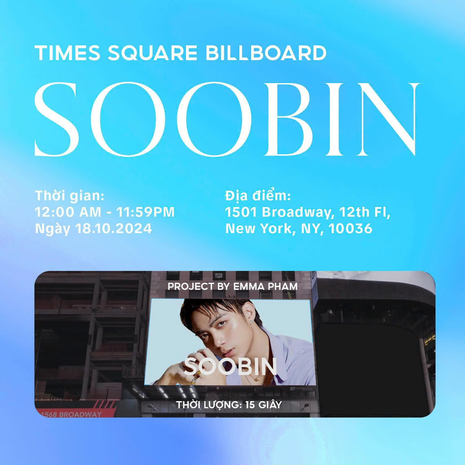 Fan 2 "anh tài" SOOBIN, Duy Khánh quảng bá idol bằng xe buýt 2 tầng.