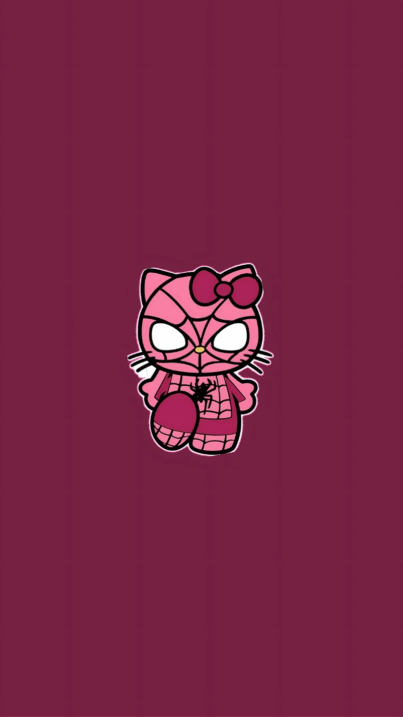 ảnh nền người nhện hello kitty vui vẻ
