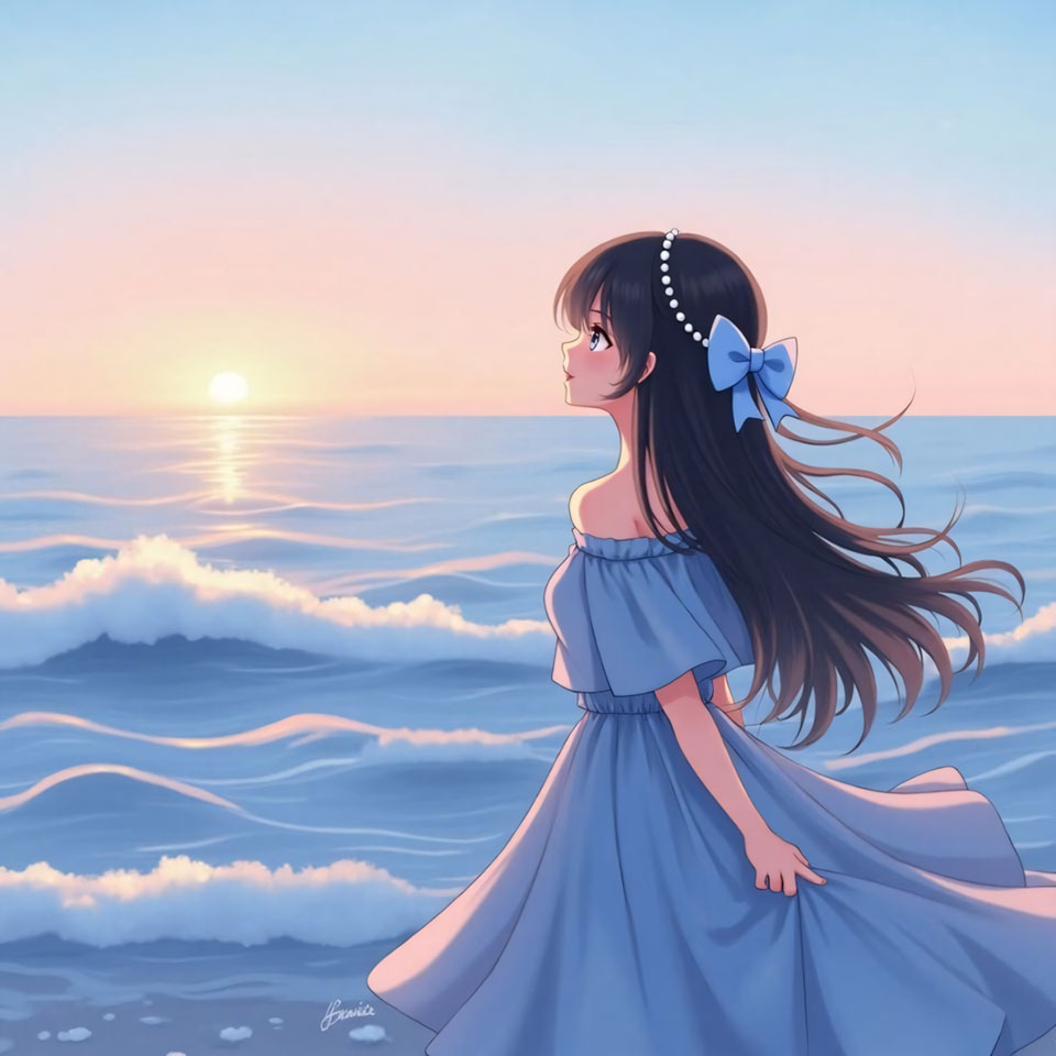 Avatar anh co gai buon quay lung anime 960px 960px avatar 14