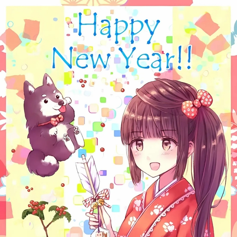 Avatar Tết anime cute Happy New Year