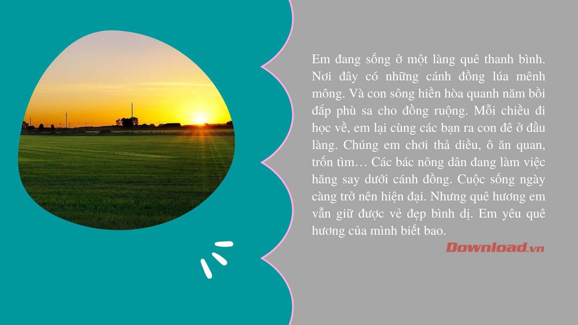 Viết đoạn văn về quê hương