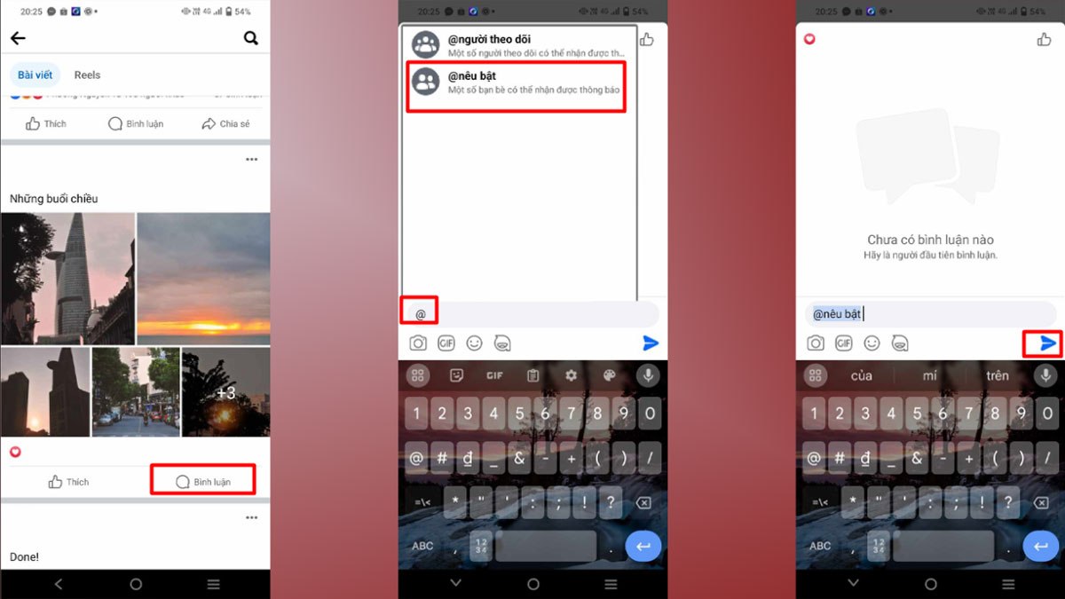 Cách tag nêu bật trên Facebook bước 1