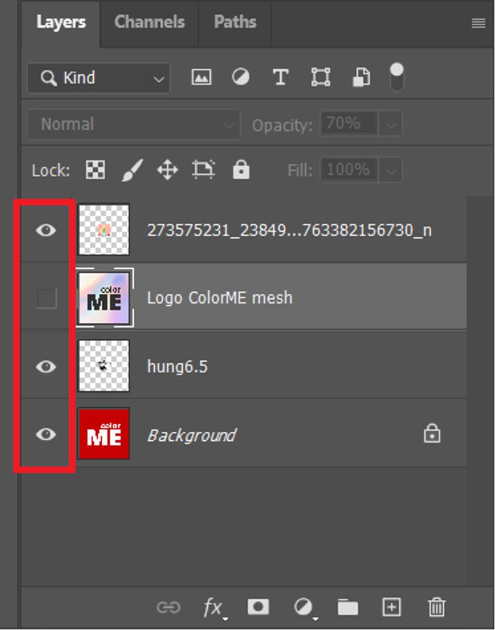 Bài học Photoshop cơ bản - Ẩn/hiện layer