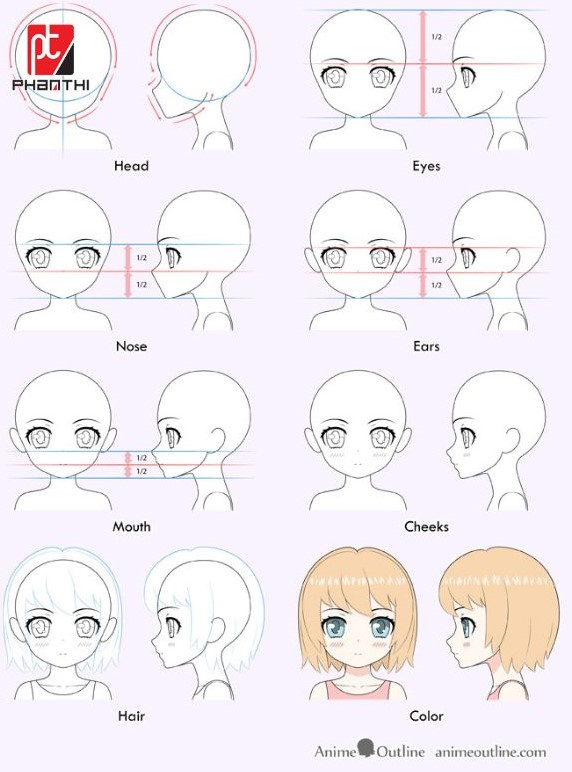 CÁCH VẼ NHÂN VẬT NỮ ANIME SIÊU ĐÁNG YÊU