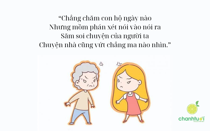 Stt chửi xéo mẹ chồng khó tính, đọc thôi cũng thấy chua cay