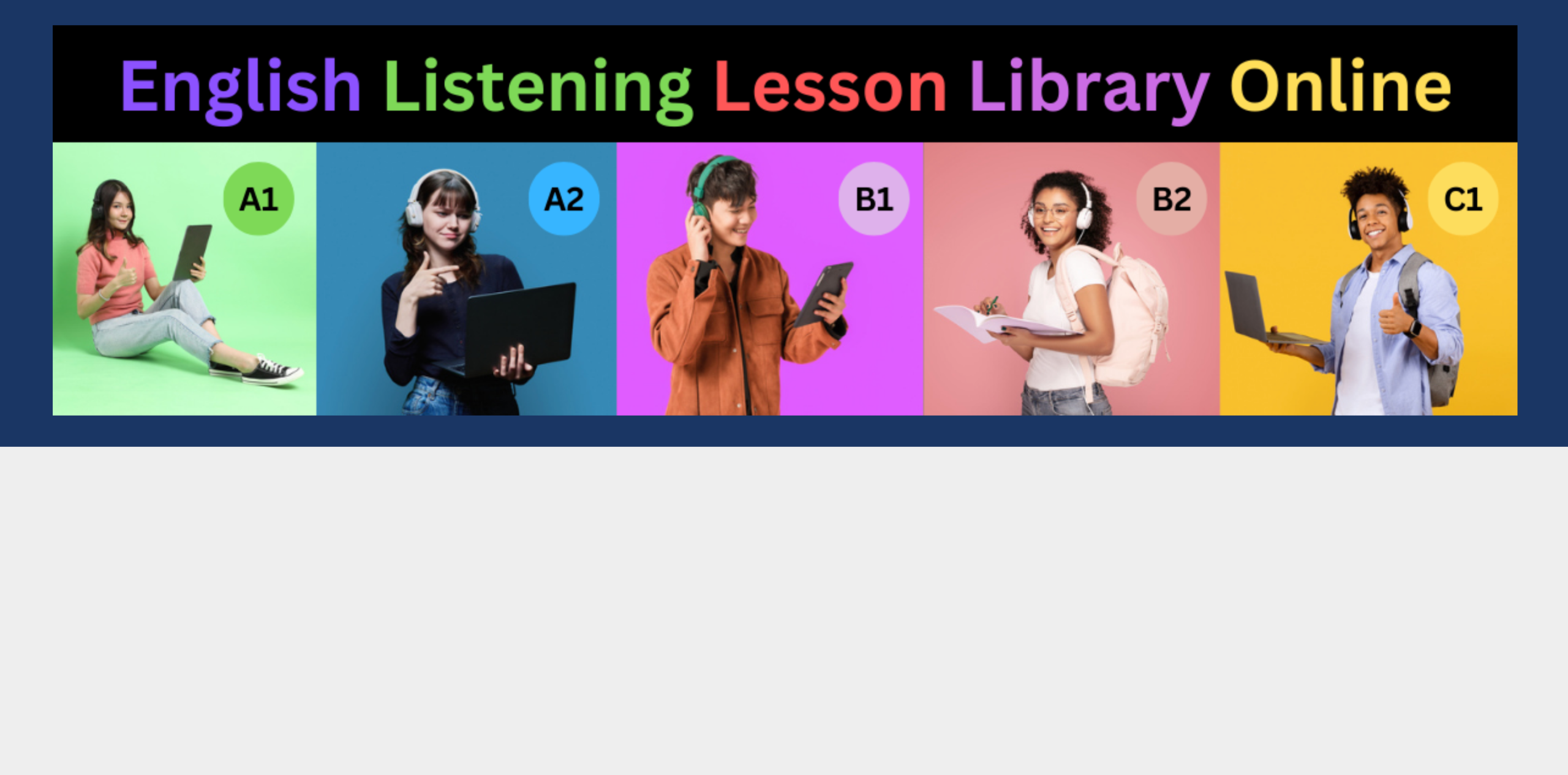 Elllo- English listening lesson library online