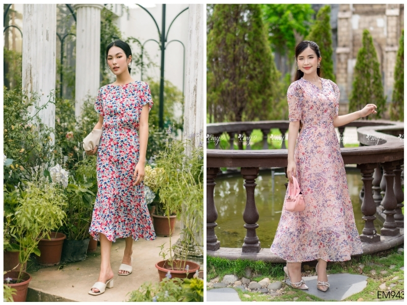 váy hoa nhí cho người gầy