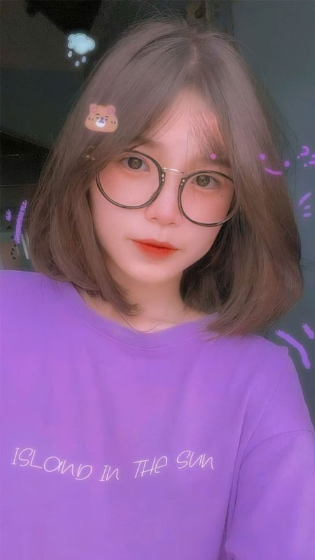 Ảnh con gái đeo kính ngọt ngào