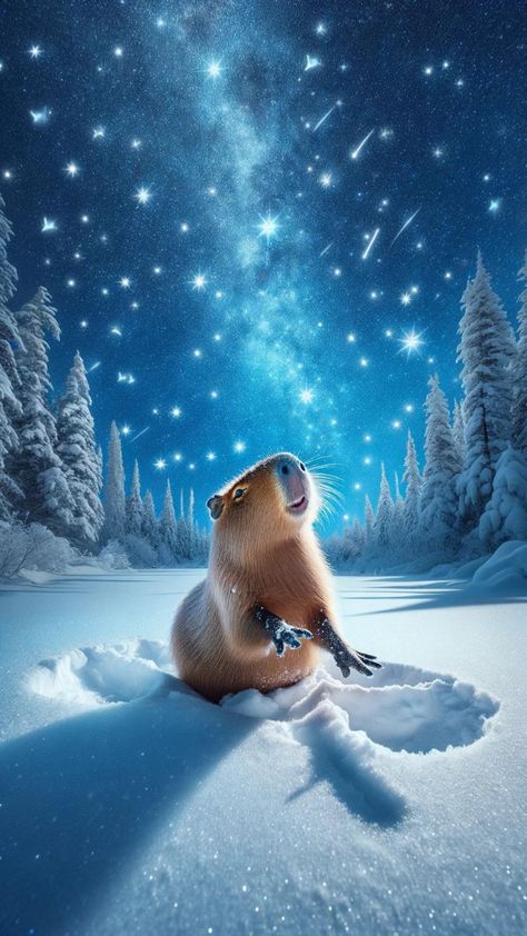 Hình nền capybara 4K cho điện thoại người cô đơn