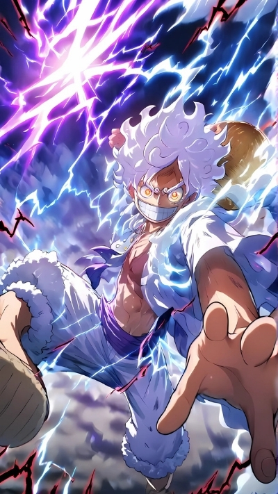 Luffy Gear 5 hoành tráng wallpaper ngầu