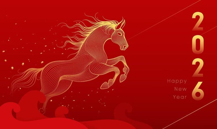 Ảnh nền Powerpoint Tết Bính Ngọ 2026 chủ đề linh vật con ngựa