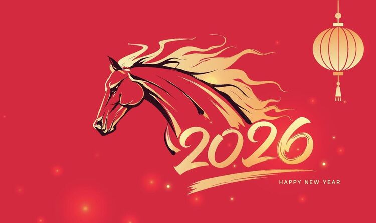 Ảnh nền Powerpoint Tết Bính Ngọ 2026 chủ đề linh vật con ngựa