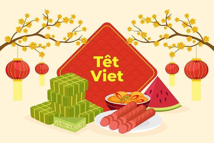 Hình nền Powerpoint Tết Bính Ngọ về ẩm thực
