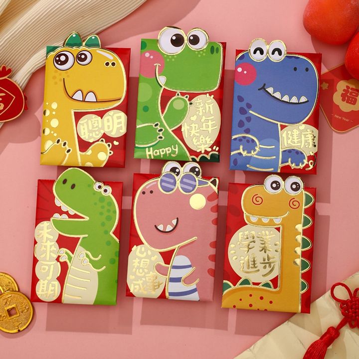 Set 6 bao lì xì năm con rồng 2024 chibi dễ thương cho bé nhiều hình(dọc) 21-43
