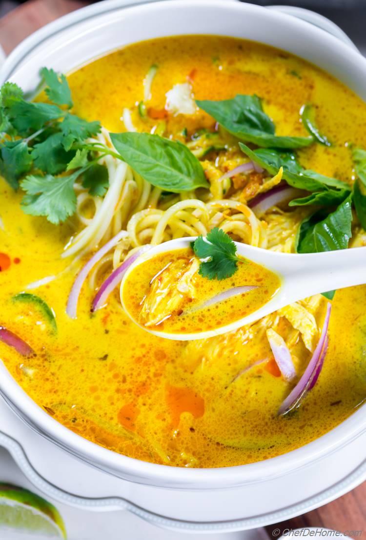 Thai Yellow Curry Soup with Zoodles