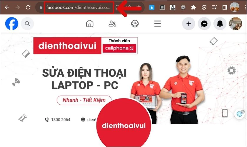 Đường liên kết sẽ hiện ra ở trong ô đường link phía trên màn hình