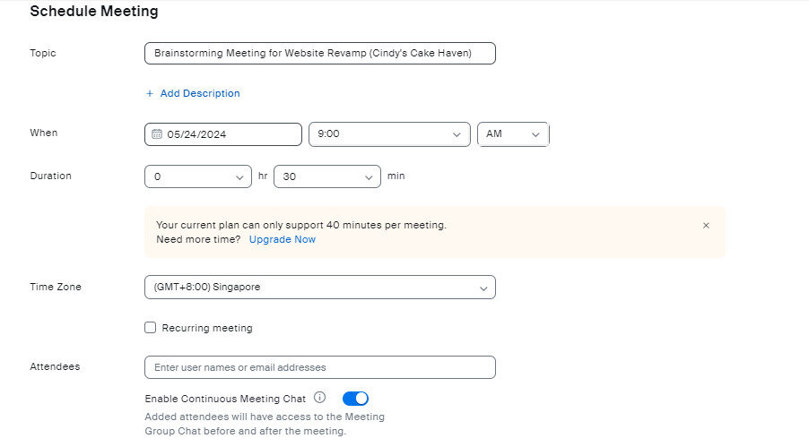 Cách tạo Link trên Zoom - Zoom Meeting Link