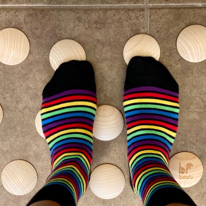 Barefu Floor dots for texture stimulation of the feet.