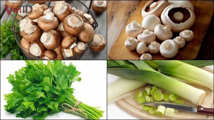 Nguyên liệu chế biến món nấm mỡ xào cần tây chay