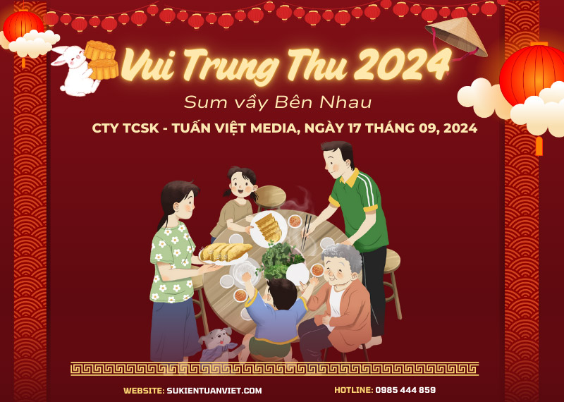 backdrop trung thu đoàn viên