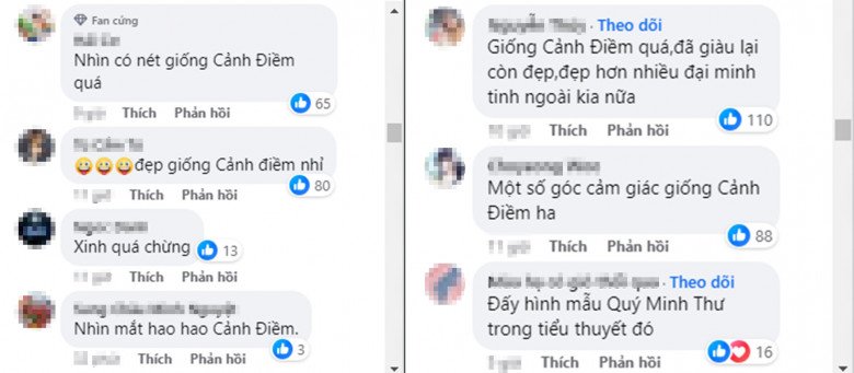 Netizen Việt cho rằng Hạ Hạ sở hữu nhiều đường nét gương mặt xinh đẹp như Cảnh Điềm.