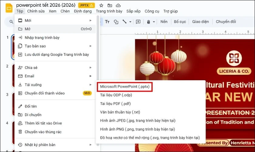 Chọn vào mục Microsoft PowerPoint để tải mẫu PowerPoint về máy