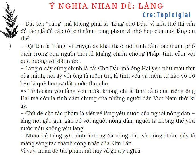 Soạn bài: Làng (siêu ngắn)