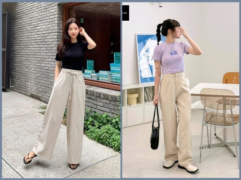 quần ống suông mặc với áo gì đẹp