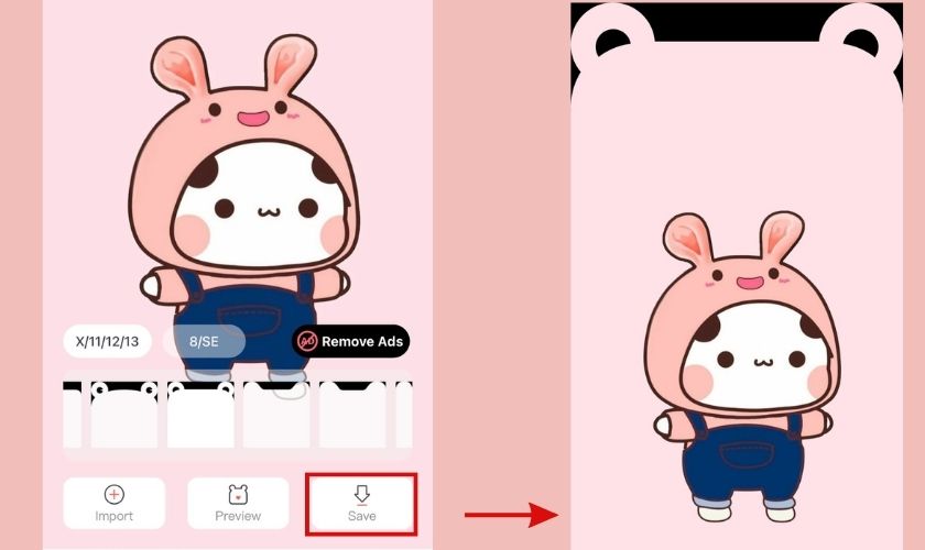 bấm save để lưu