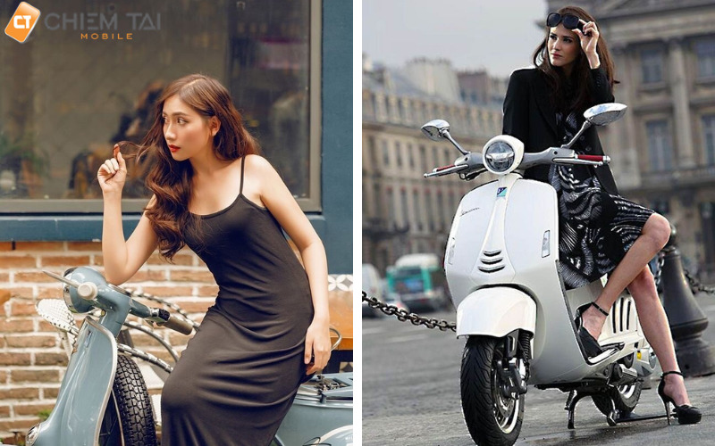 Cách tạo dáng chụp ảnh với xe máy nữ