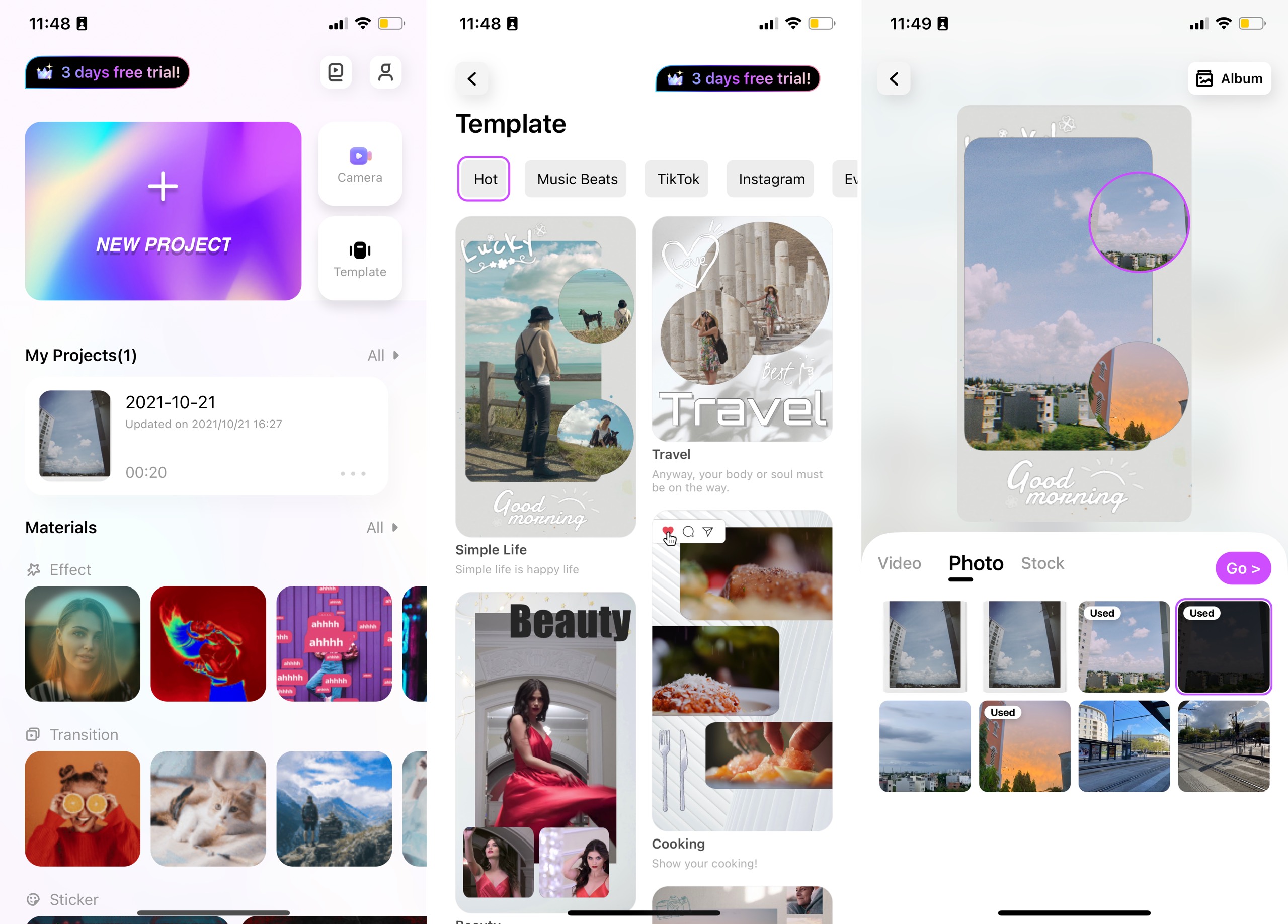 ứng dụng tạo video từ ảnh cho iphone - FilmoraGo