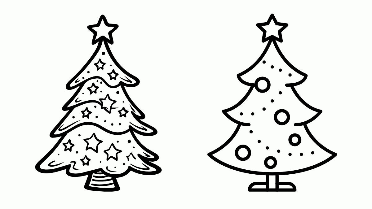 Mẫu vẽ cây thông Noel đẹp, đơn giản nhất