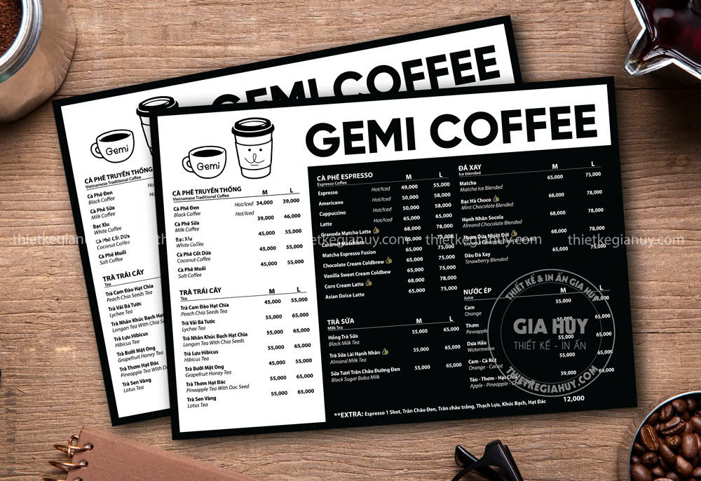 100+ Mẫu thiết kế menu quán cafe, quán nước đẹp, đơn giản & độc đáo