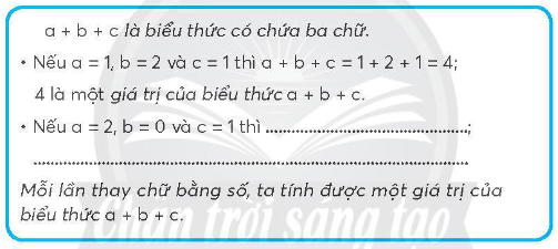 Vở bài tập Toán lớp 4 trang 39 Bài 12: Biểu thức có chứa chữ (tiếp theo) Chân trời sáng tạo