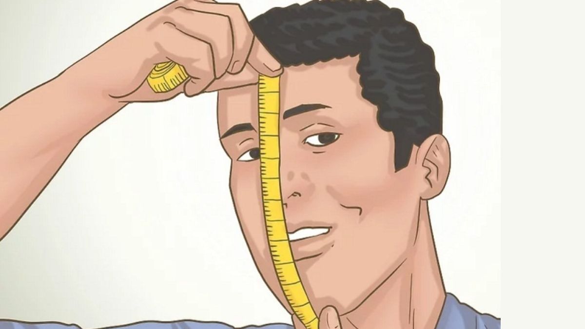 Bước 4 xác định hình dáng khuôn mặt là đo chiều dài khuôn mặt