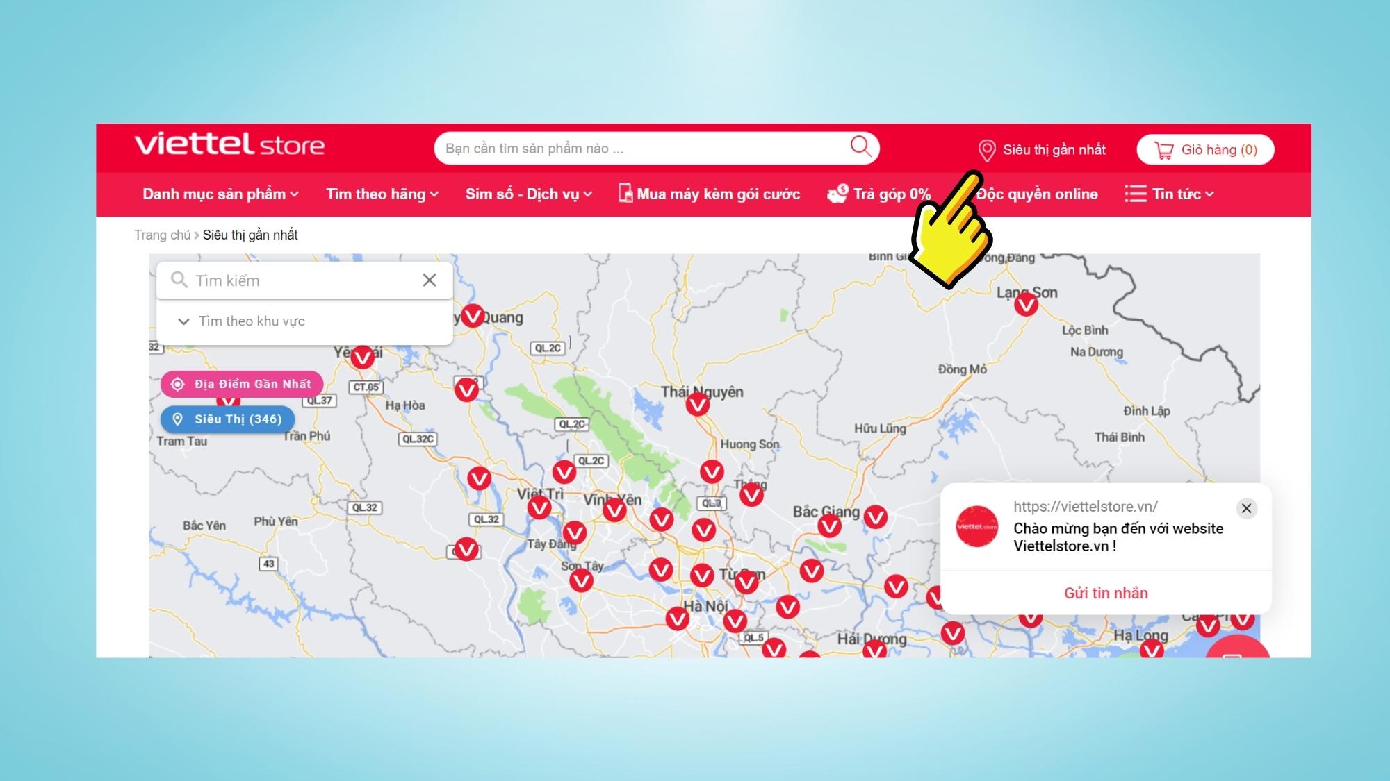 Mua tại hệ thống Viettel Store gần bạn - Bước 1