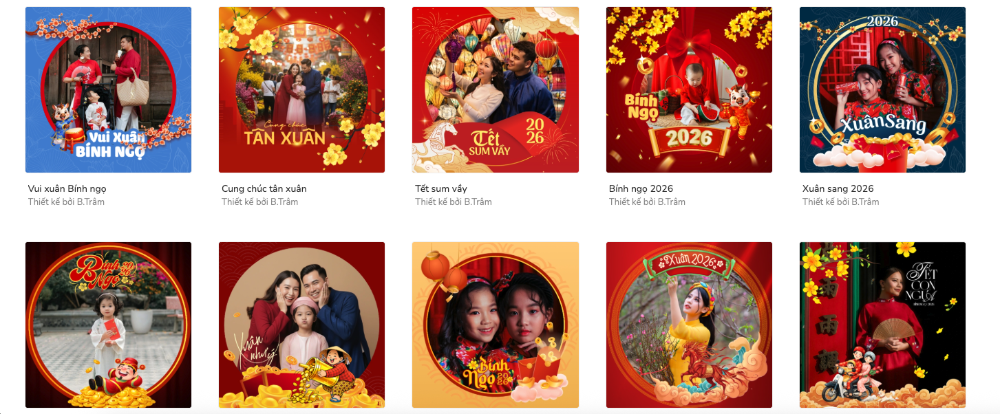 Những mẫu khung avatar, khung ảnh đại diện Tết Bính Ngọ 2026 đẹp và mới nhất