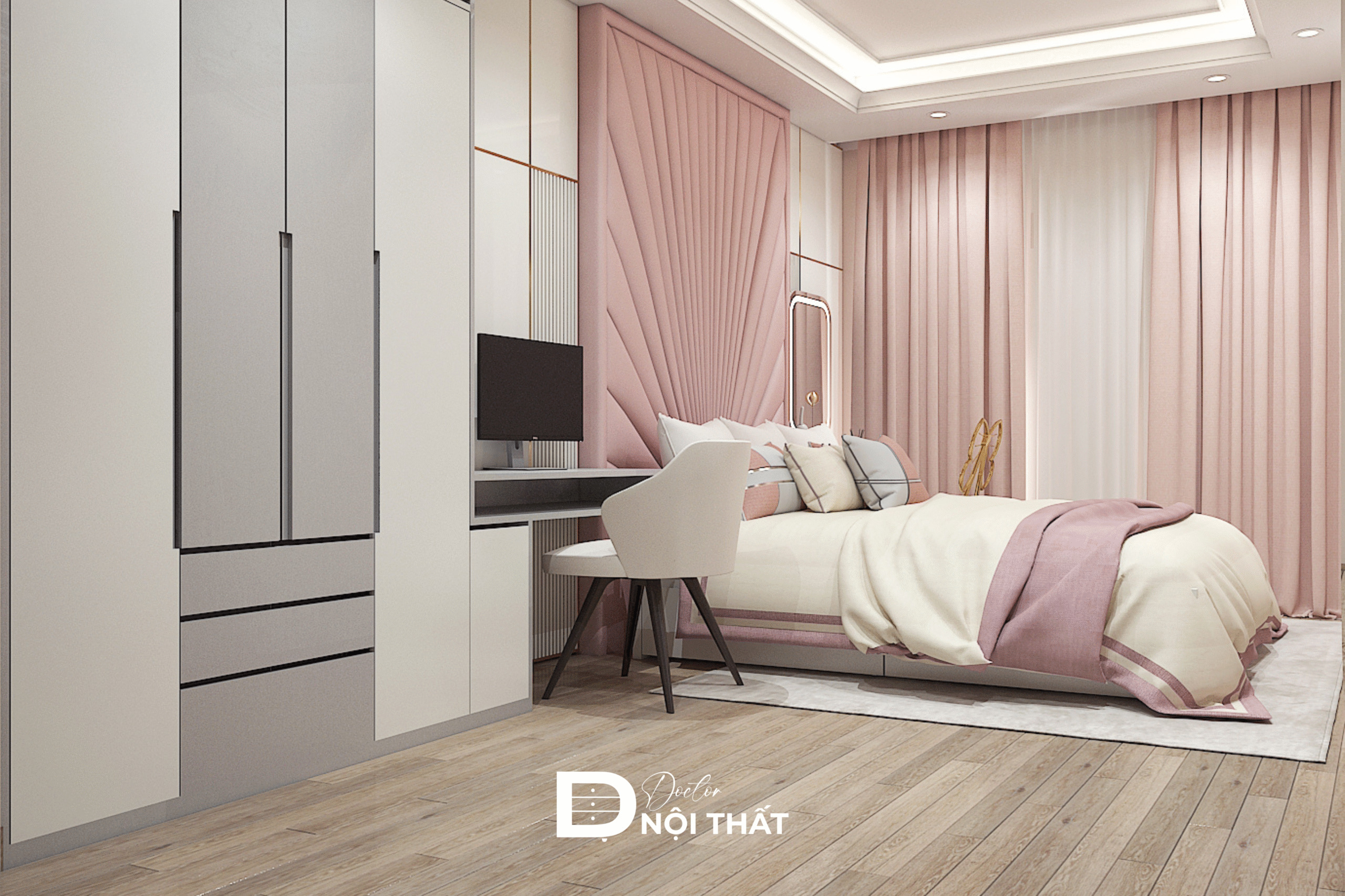 Phòng ngủ nữ với những chi tiết trang trí tinh tế