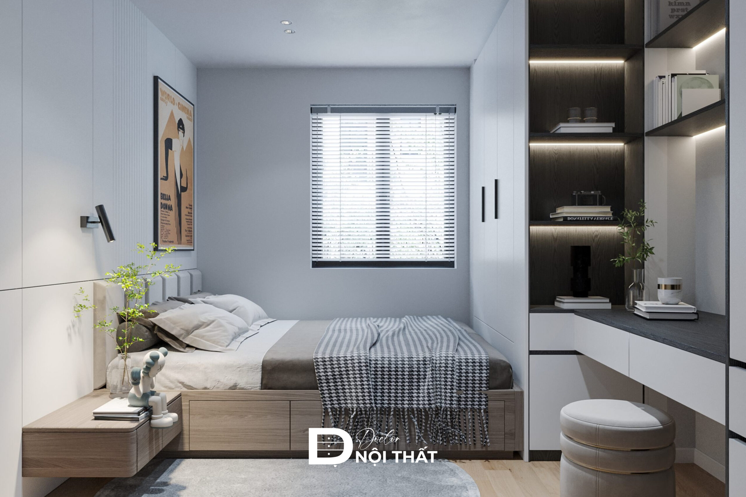 Tranh dán tường 3D mang sự ấn tượng trong phòng ngủ