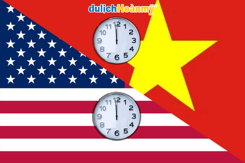 Xác định chênh lệch giữa múi giờ Mỹ và Việt Nam