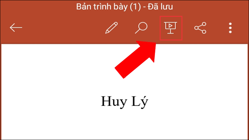 Nhấp vào icon Trình chiếu để bắt đầu