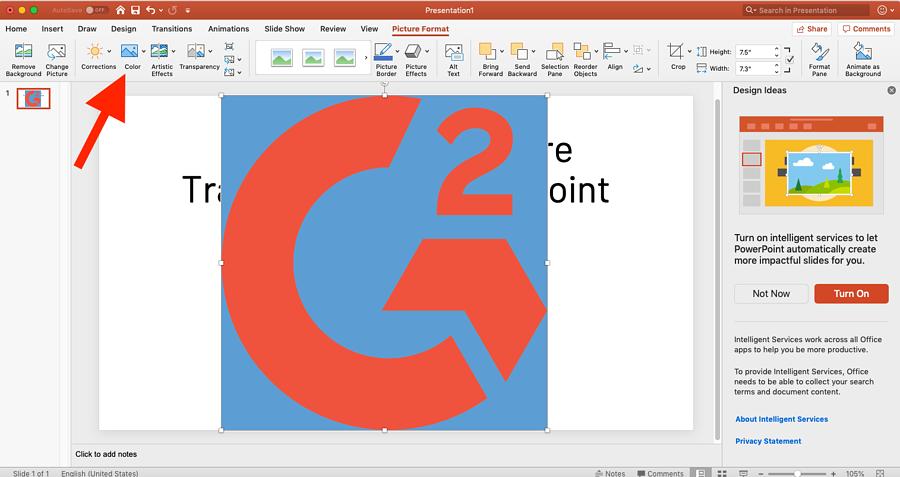 Tạo hình ảnh trong suốt tự động trong Powerpoint 2