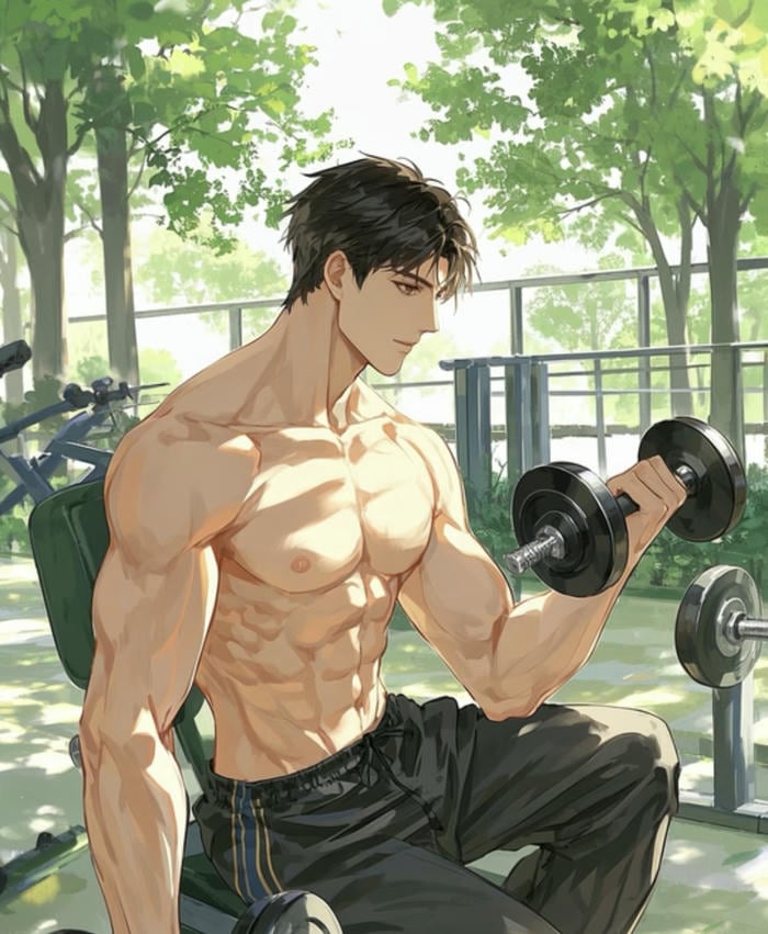 ảnh anime nam 6 múi bắp chân to