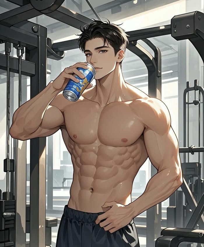hình anime nam 6 múi cơ tay nổi
