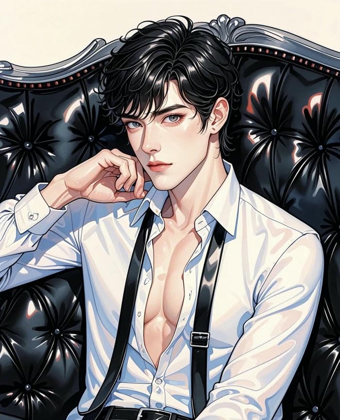 hình anime nam 6 múi tóc ngắn gọn