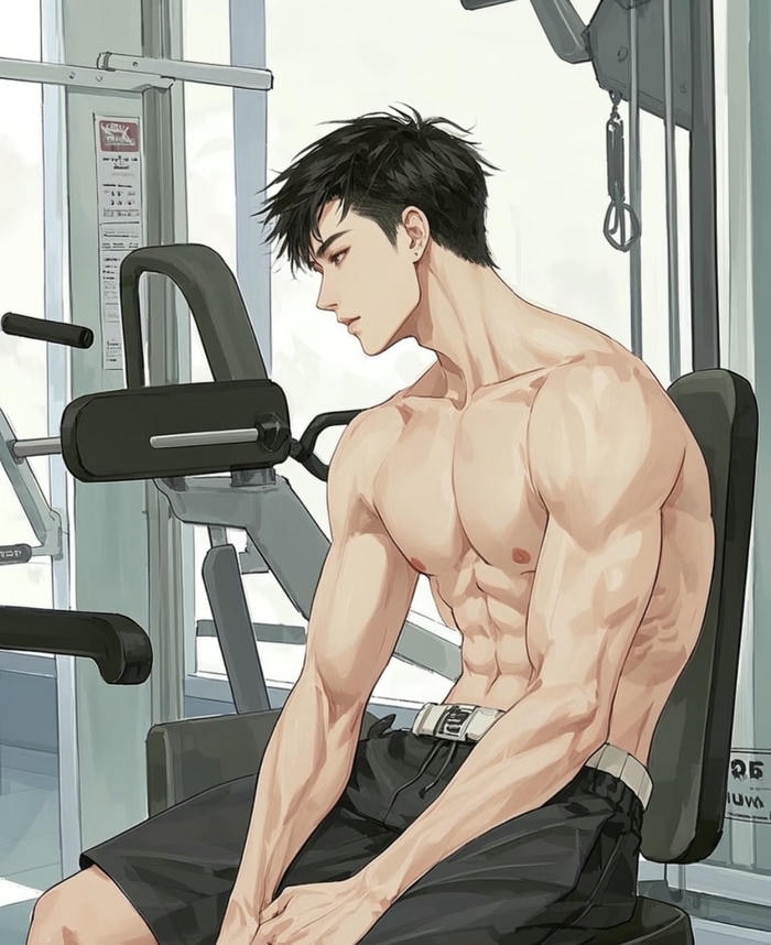 hình anime nam 6 múi hông gọn