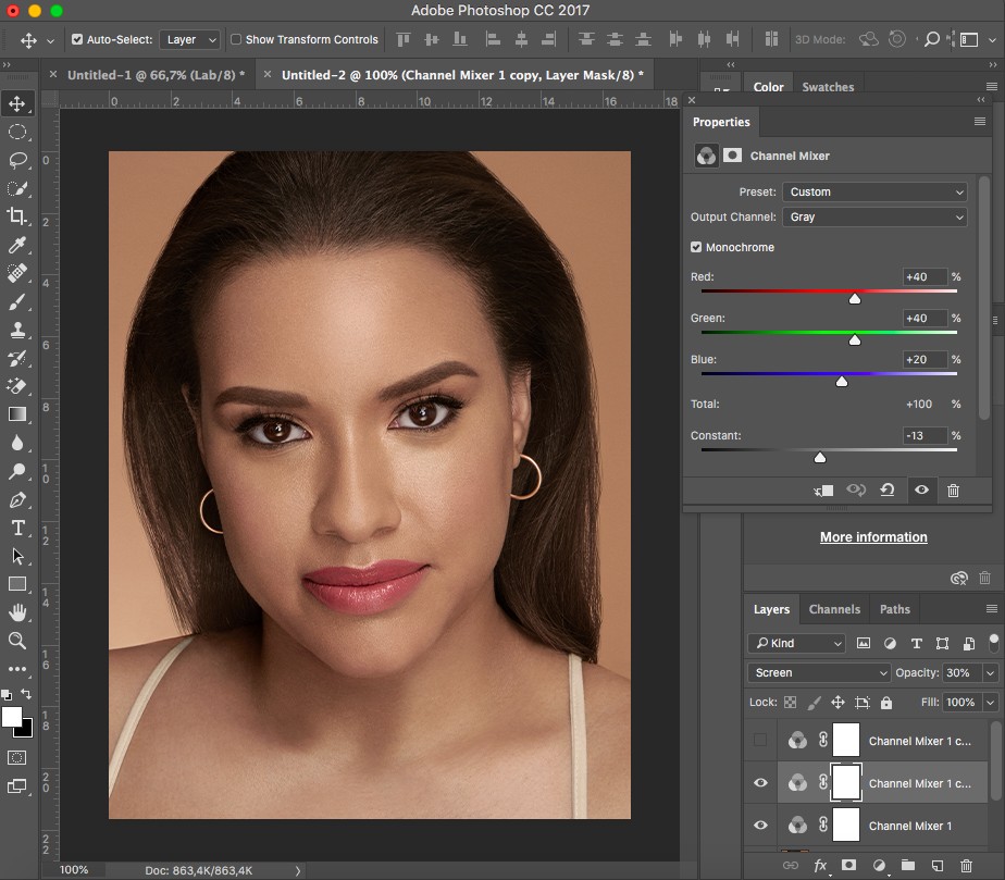 2 cách đơn giản làm trắng da trong Photoshop