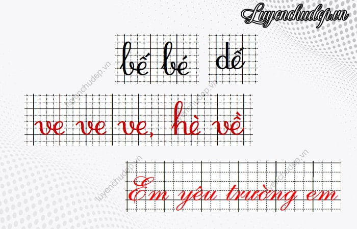 Cách nối chữ e thường, E hoa, E hoa sáng tạo