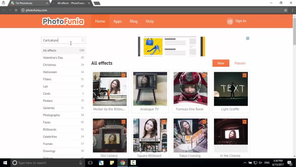 Chuyển ảnh thành tranh vẽ Chibi Online bằng công cụ PhotoFunia